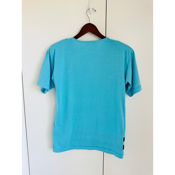 Vintage 80s womens T shirt Size Small Nautical Gold/Blue Coastal Vibes - Picture 3 of 9